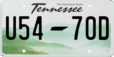 TN license plate U5470D