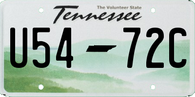 TN license plate U5472C