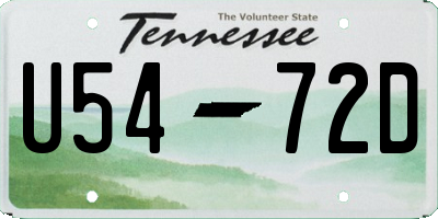 TN license plate U5472D