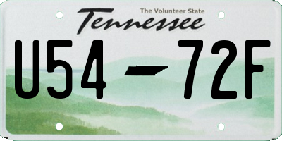 TN license plate U5472F