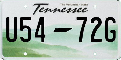 TN license plate U5472G