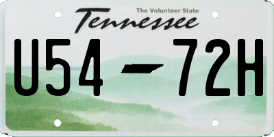 TN license plate U5472H