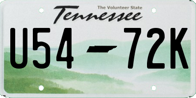 TN license plate U5472K
