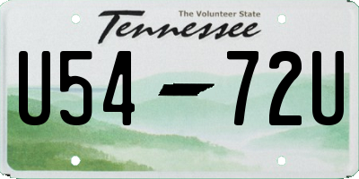 TN license plate U5472U