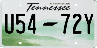 TN license plate U5472Y
