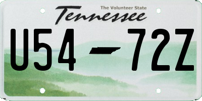TN license plate U5472Z