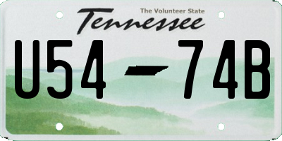 TN license plate U5474B