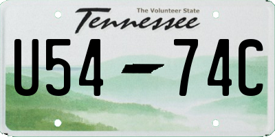 TN license plate U5474C