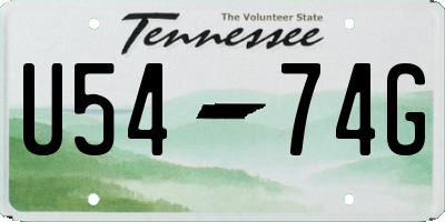 TN license plate U5474G