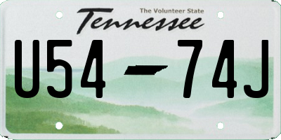 TN license plate U5474J