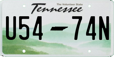 TN license plate U5474N