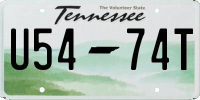TN license plate U5474T