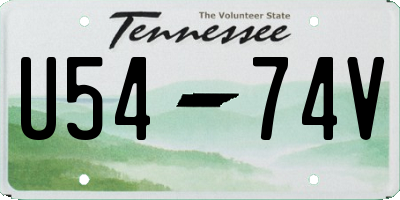 TN license plate U5474V