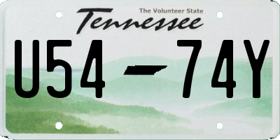 TN license plate U5474Y
