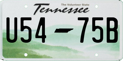 TN license plate U5475B