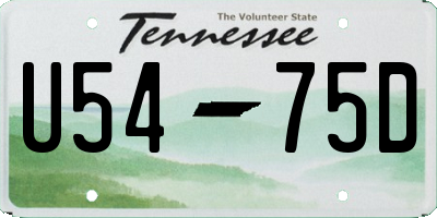 TN license plate U5475D