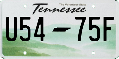 TN license plate U5475F