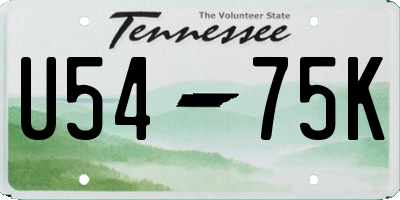 TN license plate U5475K