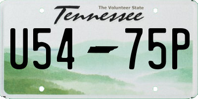 TN license plate U5475P