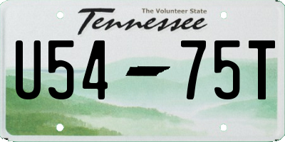 TN license plate U5475T
