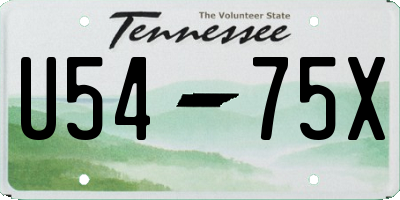 TN license plate U5475X