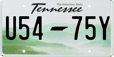 TN license plate U5475Y