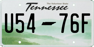 TN license plate U5476F