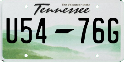TN license plate U5476G