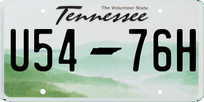 TN license plate U5476H