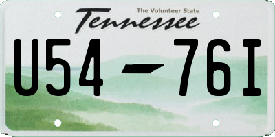 TN license plate U5476I