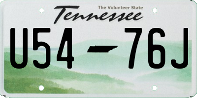 TN license plate U5476J