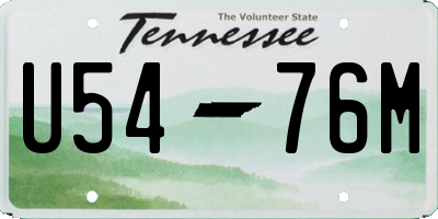 TN license plate U5476M