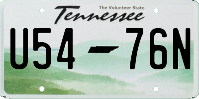 TN license plate U5476N