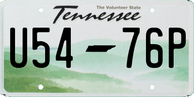 TN license plate U5476P