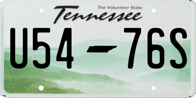 TN license plate U5476S