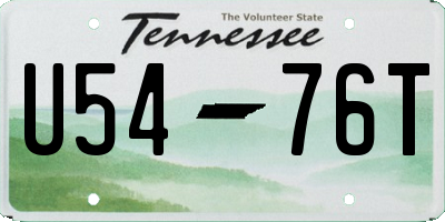 TN license plate U5476T