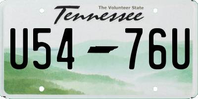TN license plate U5476U