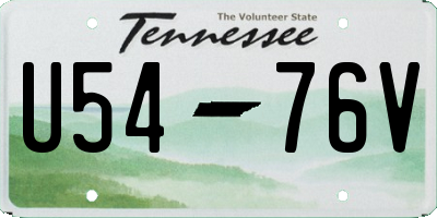 TN license plate U5476V