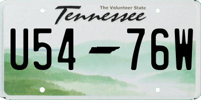 TN license plate U5476W