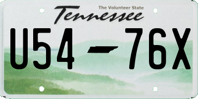TN license plate U5476X