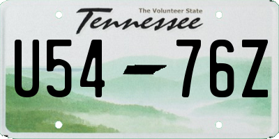 TN license plate U5476Z