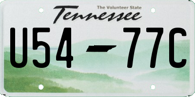 TN license plate U5477C