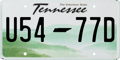 TN license plate U5477D