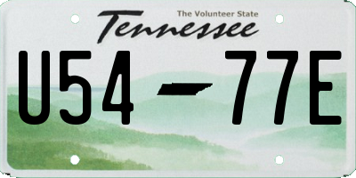 TN license plate U5477E