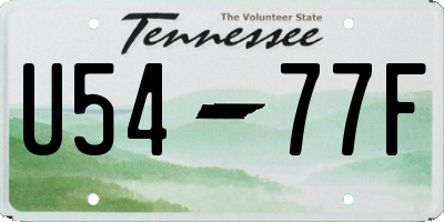 TN license plate U5477F