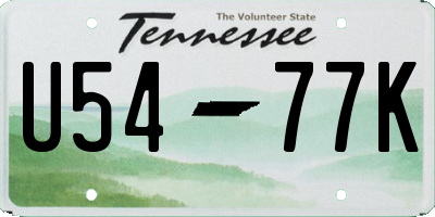 TN license plate U5477K