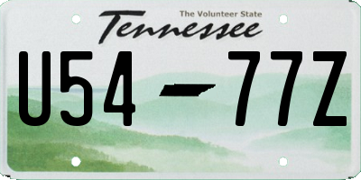 TN license plate U5477Z