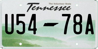 TN license plate U5478A