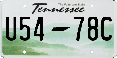 TN license plate U5478C