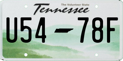 TN license plate U5478F